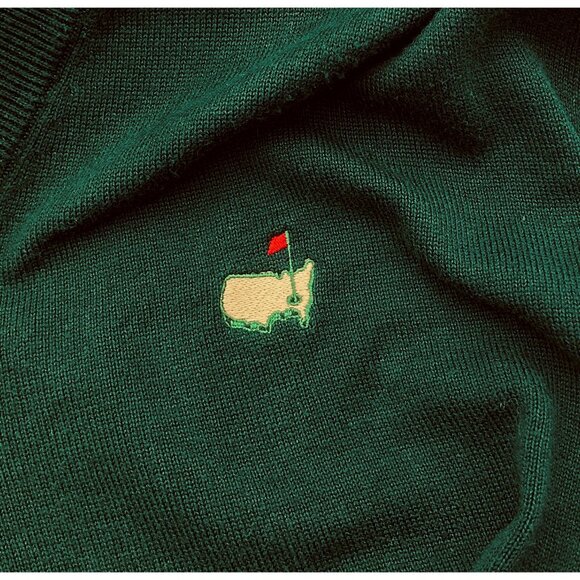 Slazenger Masters Dark Green V-Neck Embroidered Golf Logo VTG Sweater Vest XXL - Picture 4 of 7